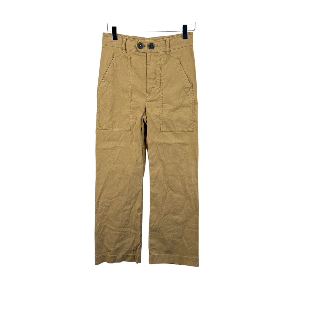 Maeve Anthropologie Colette Wide-Leg Pants Minimalist Camel 0